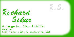 richard sikur business card